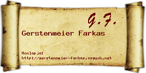 Gerstenmeier Farkas névjegykártya